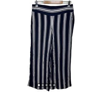 Adrienne Vittadini blue and white striped boho pants